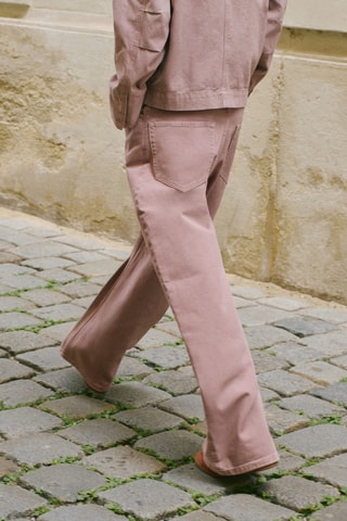 Jean wide leg loose taille normale - Rose clair