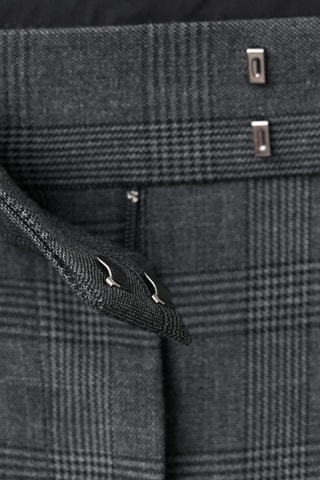 Pantalon de costume à carreaux et pinces - Gris