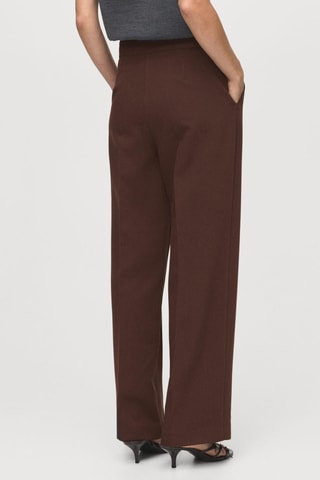 Pantalon droit taille haute - Marron