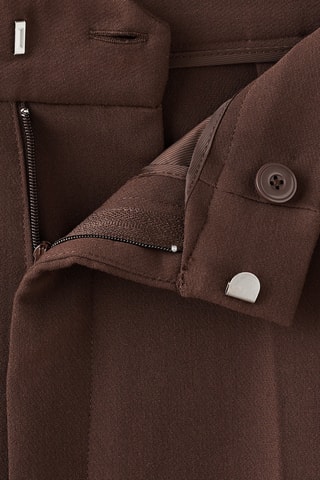 Pantalon droit taille haute - Marron