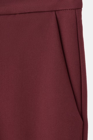 Pantalon droit taille haute - Rouge