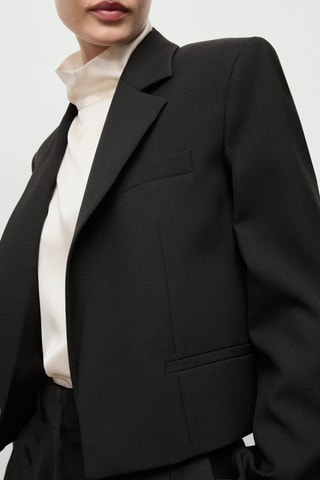 Blazer de costume crop - Noir