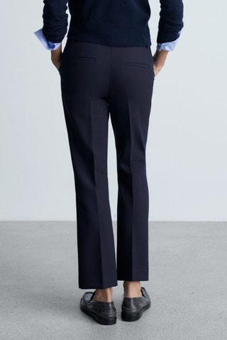 Pantalón recto pinzas - Azul marino