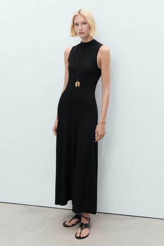 Robe maille fine évasée - Noir