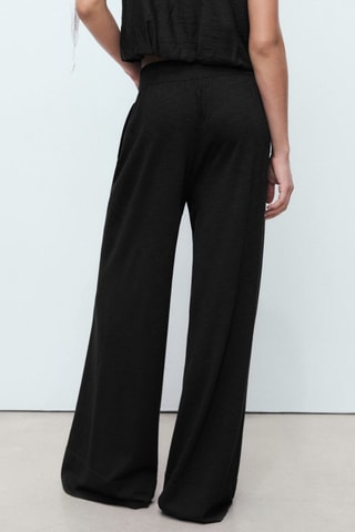 Pantalón recto punto fino - Negro