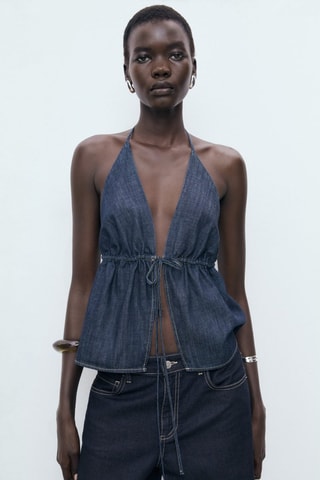 Jean wideleg taille basse - Bleu