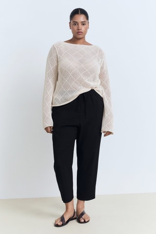 Pantalón fluido cordón - Negro