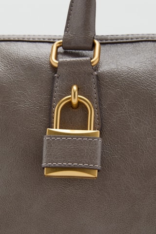 Sac avec anses finition brillante - Gris