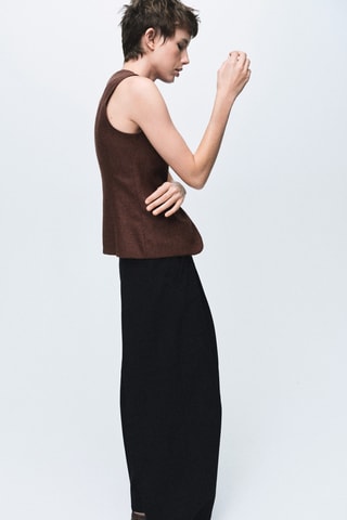 Gilet laine boutons - Marron