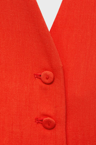 Gilet péplum avec col à emmanchures américaines - Corail
