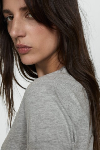 T-shirt coton manches courtes - Gris chiné
