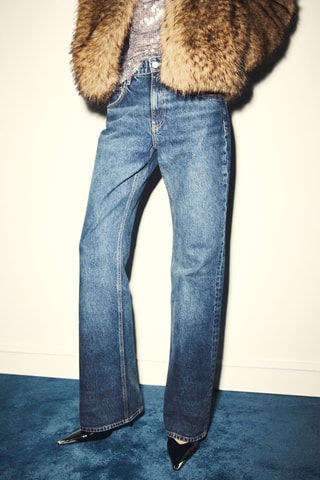 Jeans flare taille basse - Bleu marine