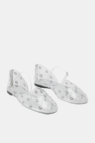 Chaussures vinyle œillets - Argenté
