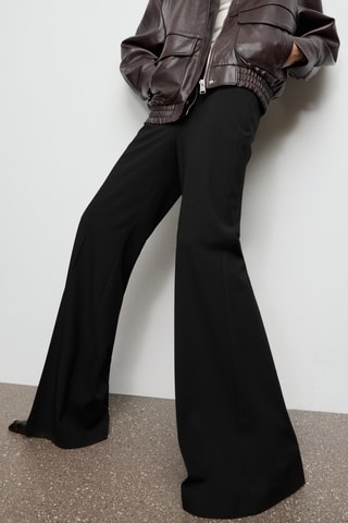 Pantalon flare taille haute - Noir