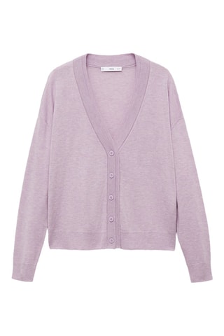 Cardigan maille col V - Violet