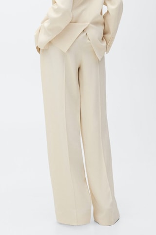 Pantalon costume wideleg à pinces - Blanc
