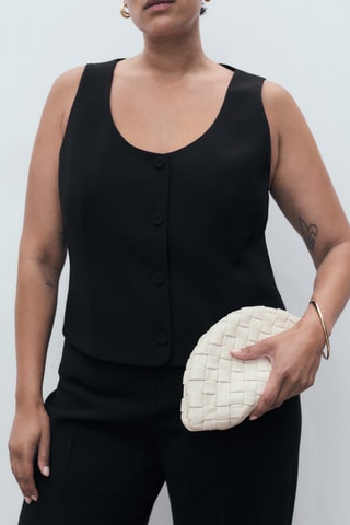 Gilet costume boutons - Noir
