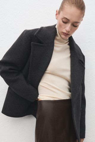Jupe crayon simili-cuir - Marron