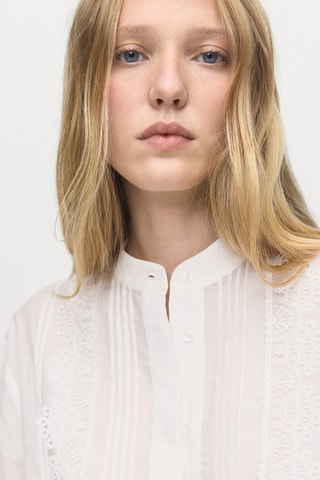 Blouse détails dentelle - Écru