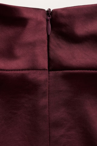 Blouse satinée col roulé - Bordeaux