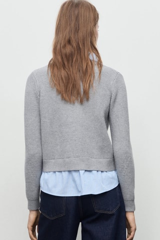 Cardigan combiné maille - Gris