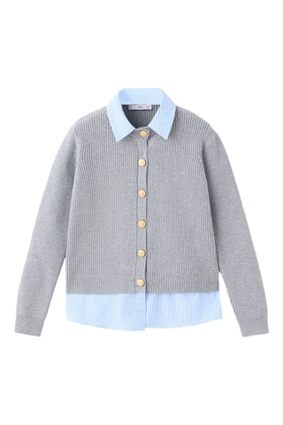 Cardigan combiné maille - Gris