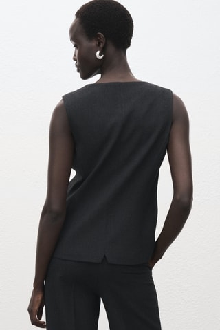 Gilet de costume à col rond - Gris