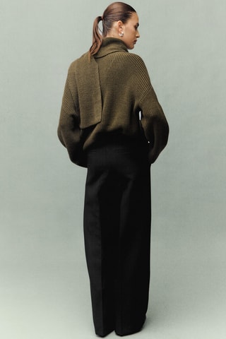 Pantalon à plis fermeture zip - Noir