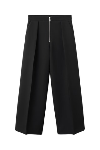 Pantalon à plis fermeture zip - Noir