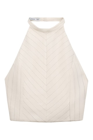 Top halter rayures - Écru