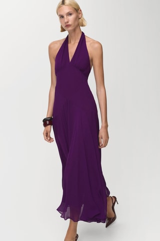 Robe emmanchures américaines plis - Violet