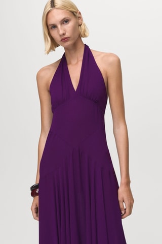 Robe emmanchures américaines plis - Violet