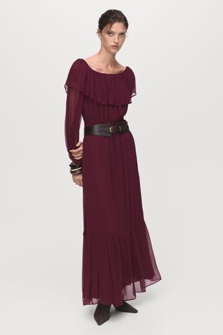 Robe bustier volant - Bordeaux