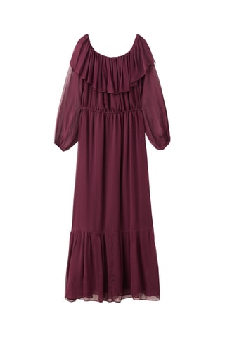 Robe bustier volant - Bordeaux