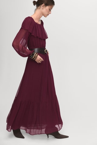 Robe bustier volant - Bordeaux