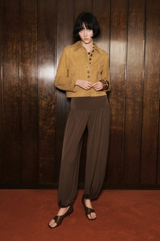 Veste daim boutons - Beige