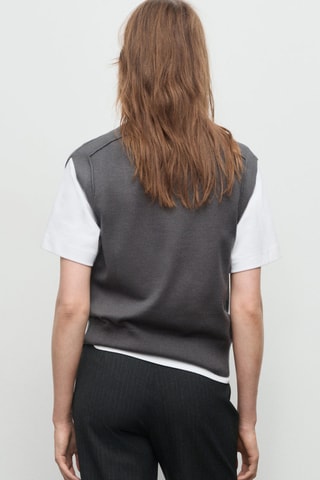Gilet en maille à coutures - Anthracite