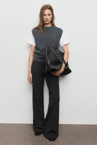 Gilet en maille à coutures - Anthracite