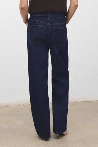 Jean barrel taille haute - Bleu