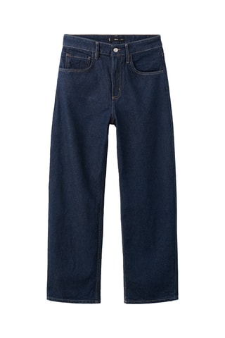 Jean barrel taille haute - Bleu