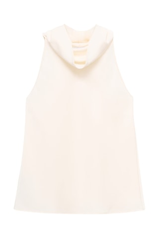 Blouse col drapé - Écru