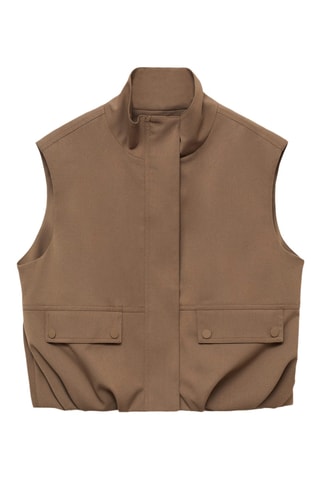 Gilet oversize poches - Marron
