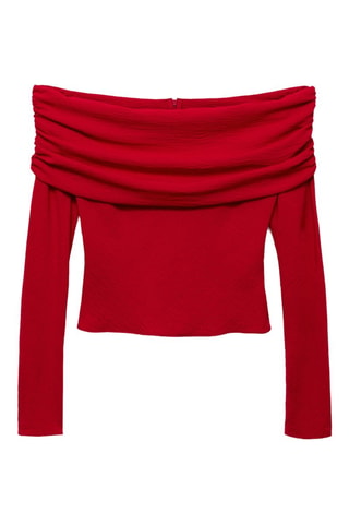 Blouse épaules découvertes - Rouge