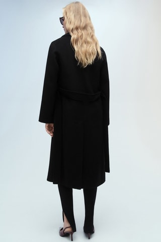 Manteau fait main avec ceinture - Noir