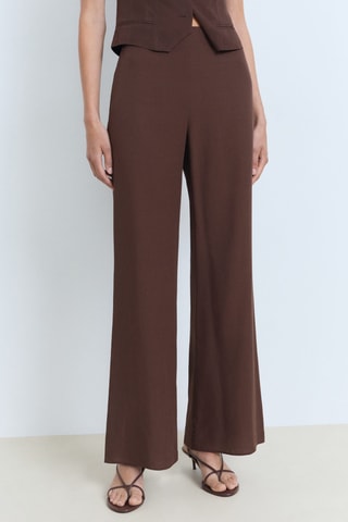 Pantalon de tailleur droit - Marron