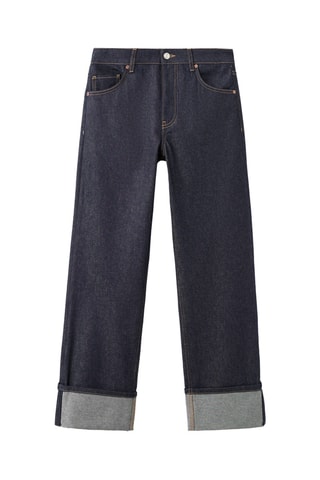 Jean droit à revers - Bleu