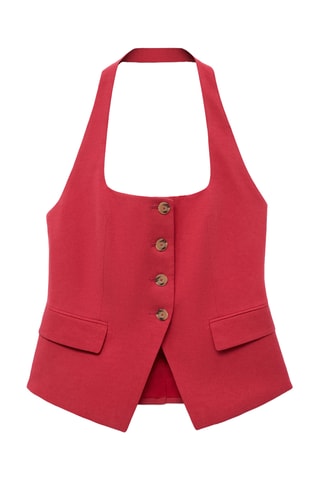 Gilet de costume lin mélangé - Bordeaux