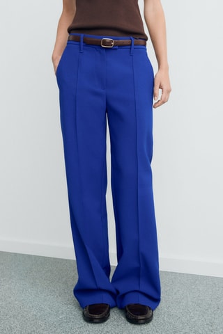 Pantalon droit taille normale - Bleu