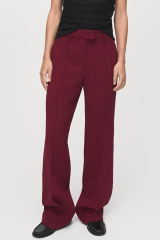 Pantalon droit taille normale - Bordeaux