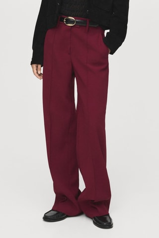 Pantalon droit taille normale - Bordeaux